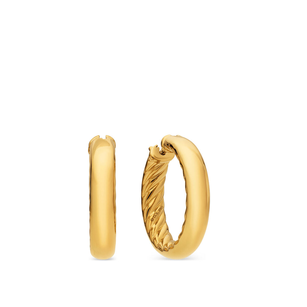 David Yurman Yellow Gold Mercer Hoop Earrings