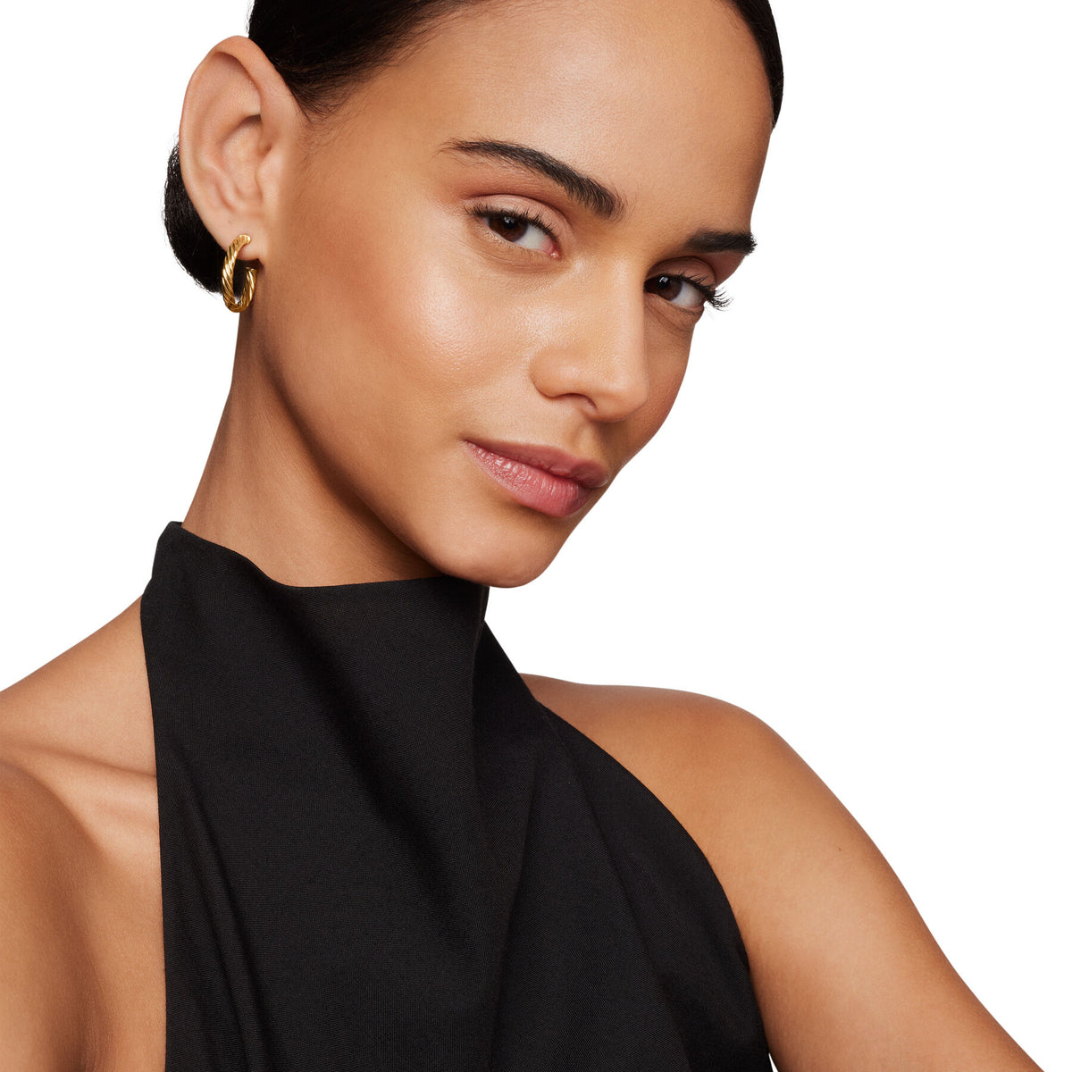 David Yurman Yellow Gold Cablespira Hoop Earrings