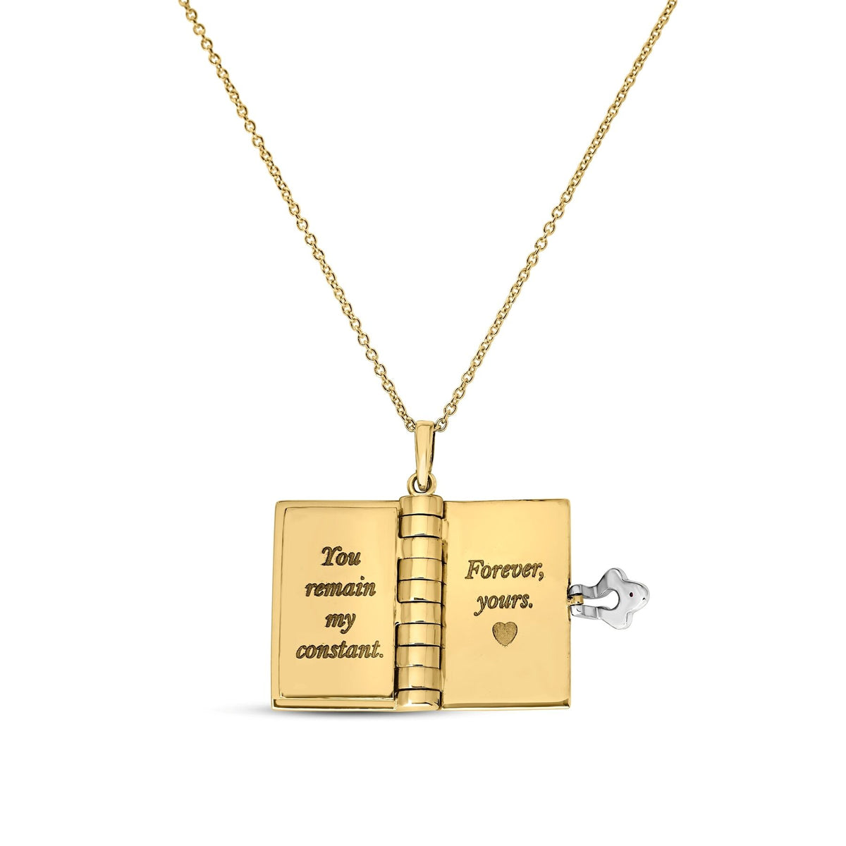 Roberto Coin Yellow Gold Love Book Necklace