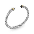 David Yurman Sterling Silver and Yellow Gold Black Onyx Cable Cuff Bracelet