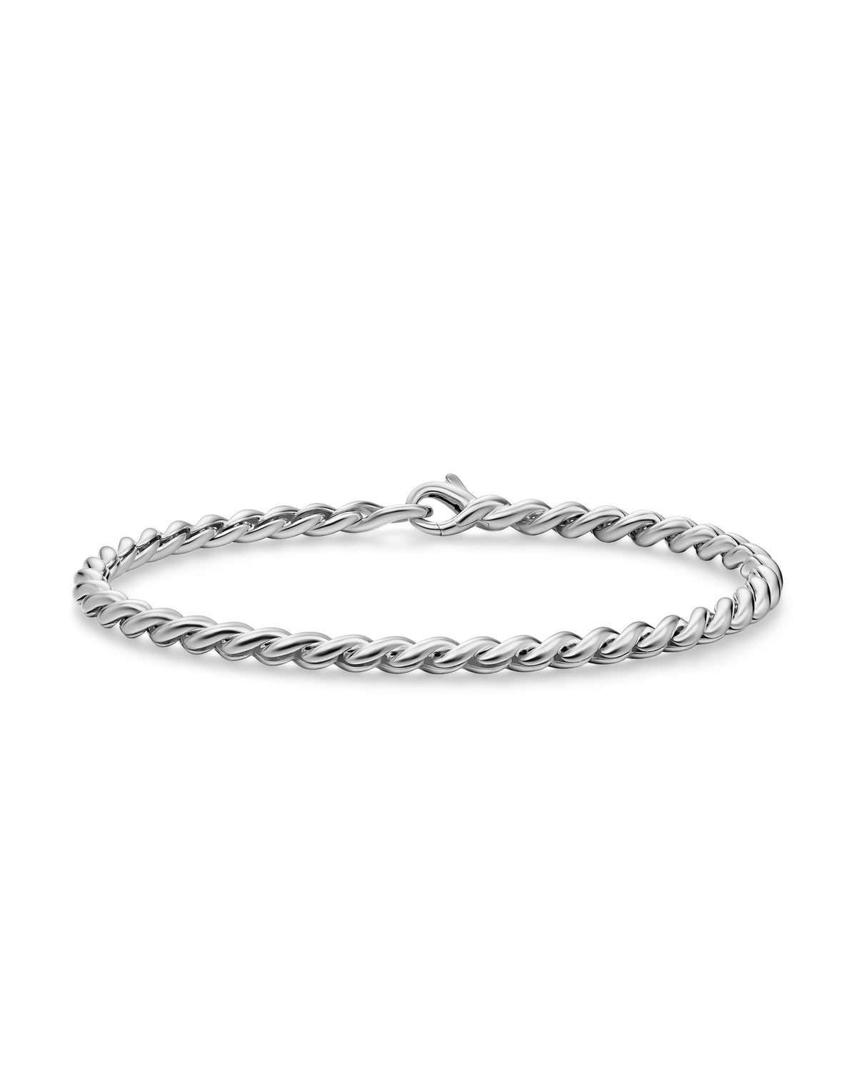 David Yurman Silver 3.7 mm Sculpted Cable Chain Bracelet