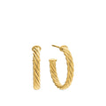 David Yurman Yellow Gold Cablespira Hoop Earrings