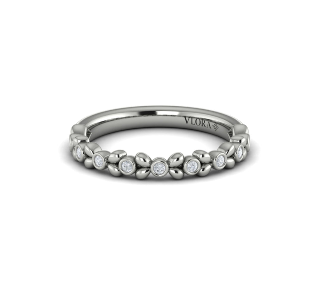 Vlora White Gold Diamond Corsage Wedding Band