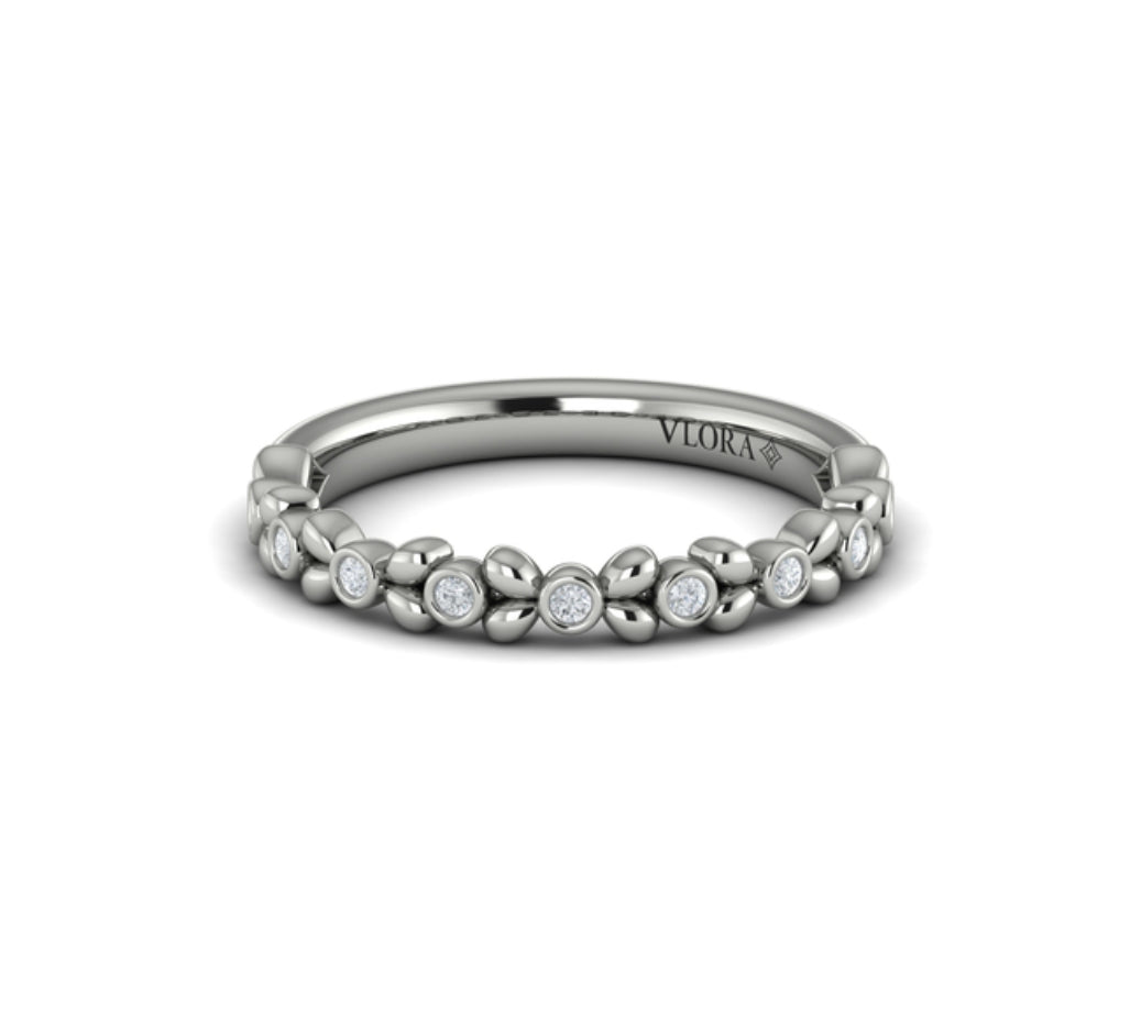 Vlora White Gold Diamond Corsage Wedding Band