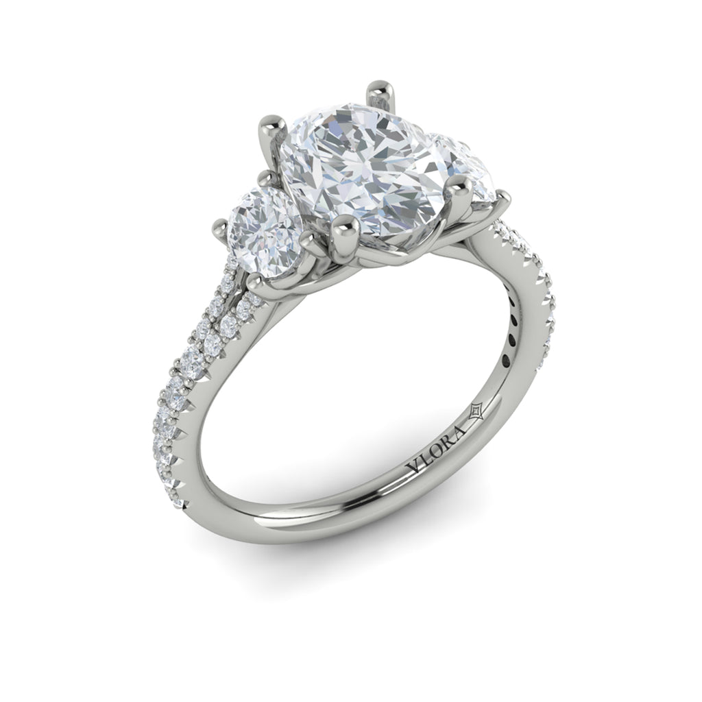 Vlora Diamond Split Shank Engagement Ring Mounting