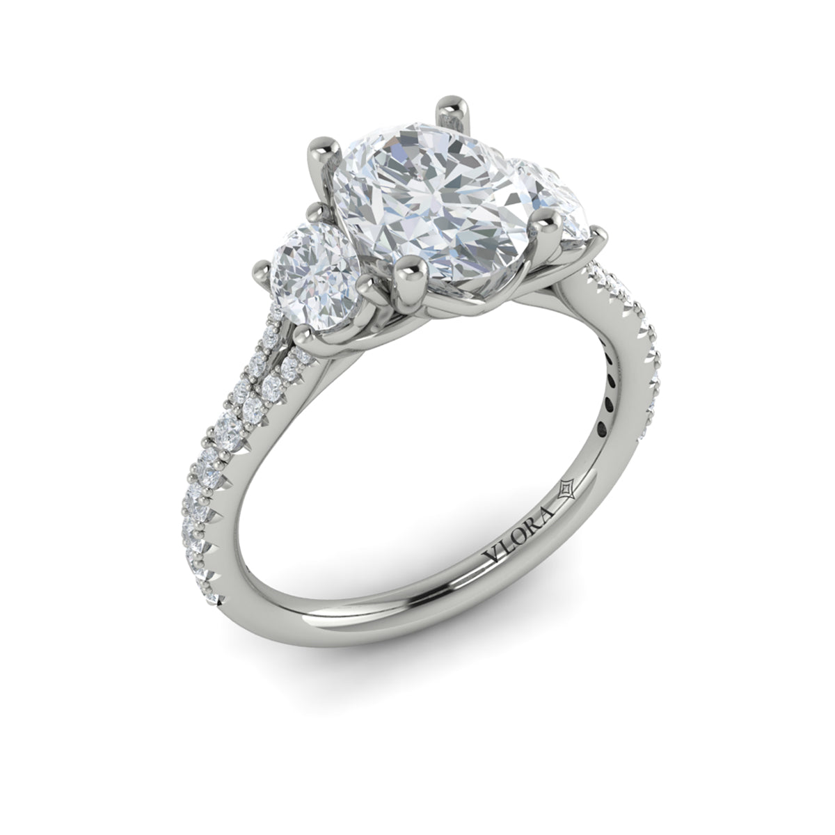 Vlora Diamond Split Shank Engagement Ring Mounting
