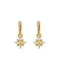 David Yurman Yellow Gold Petite Modern Renaissance Pyramid Drop Earrings with Diamonds