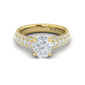 Vlora Yellow Gold Three Row Diamond Engagement Ring Mounting
