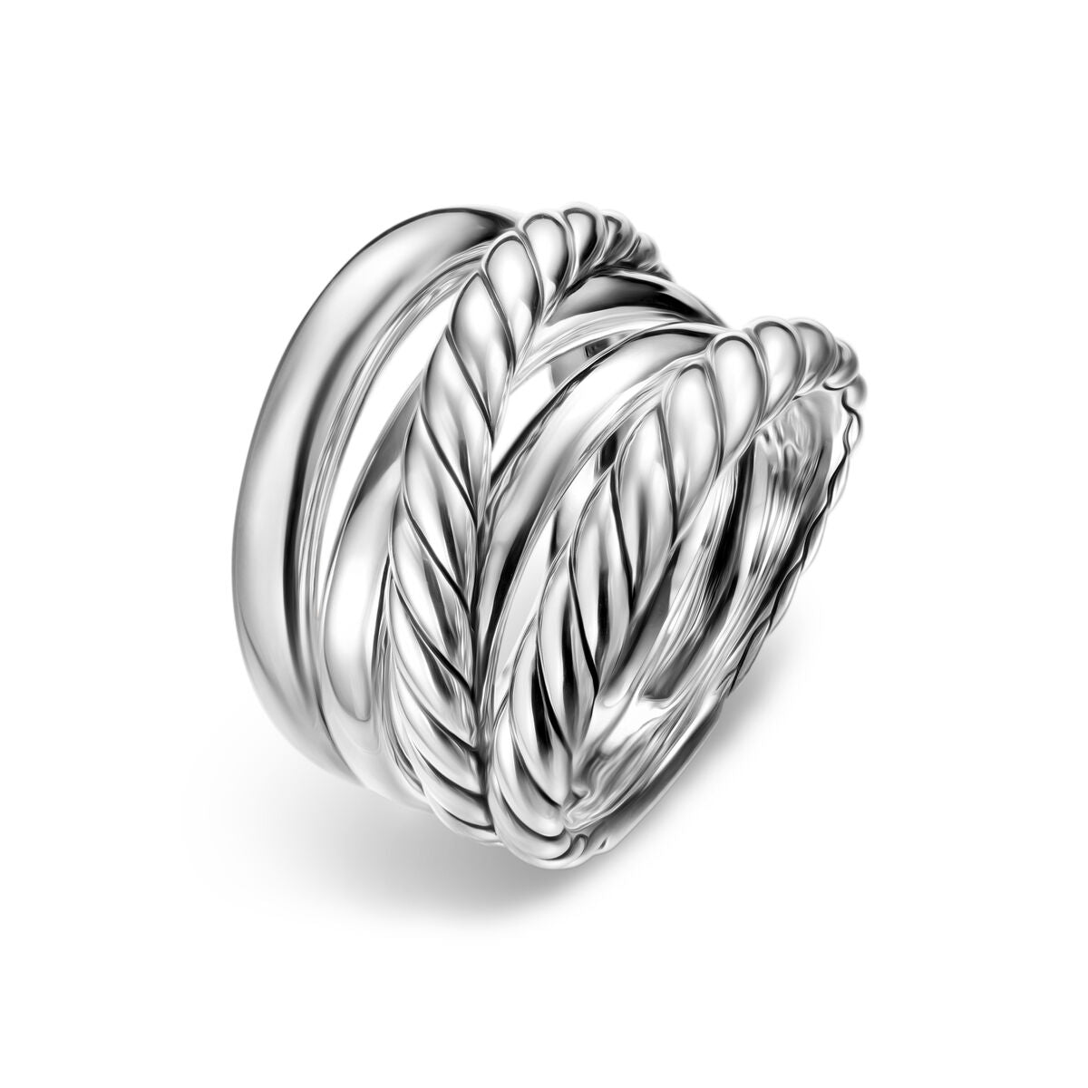 David Yurman Sterling Silver Bold Crossover 5-Row Ring