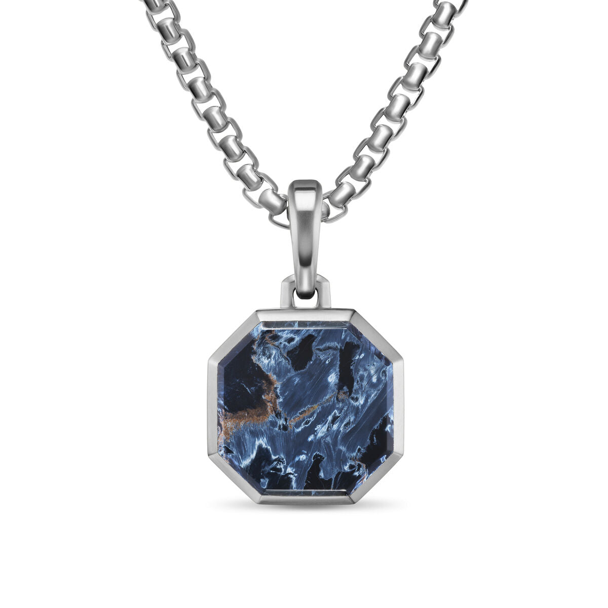 David Yurman Sterling Silver Faceted Pietersite Amulet Enhancer