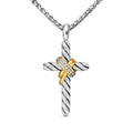 David Yurman Sterling Silver and Yellow Gold Cross Necklace