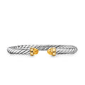 David Yurman Sterling Silver and Yellow Gold Cable Flex Citrine Bracelet