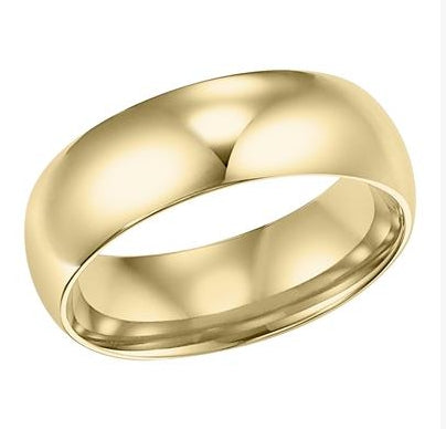 Yellow Gold Low Dome Comfort Fit Wedding Band
