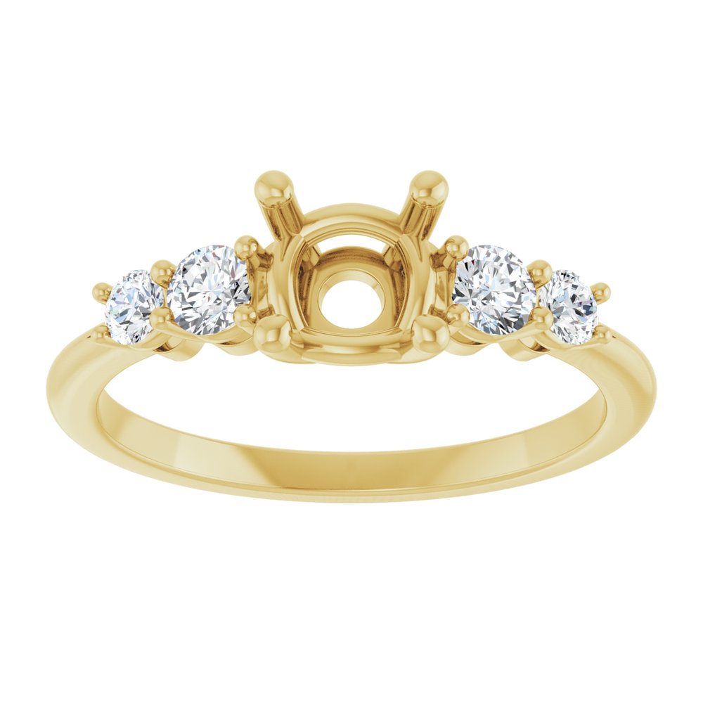 Yellow Gold Graduated Diamond Engagement Ring Mounting