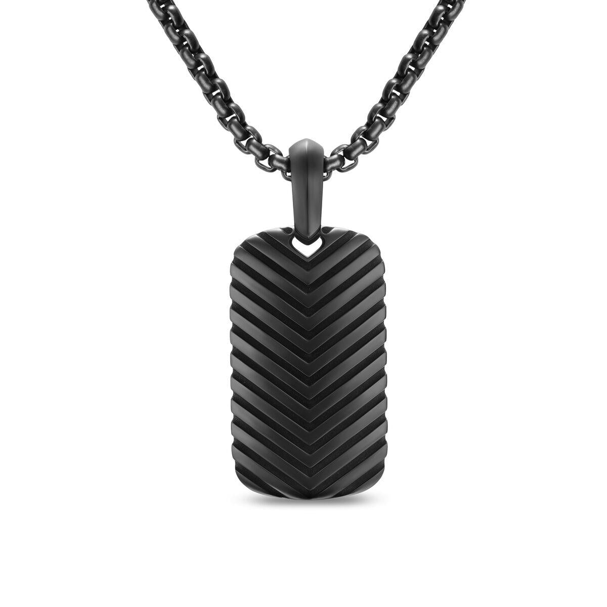 David Yurman Black Titanium Chevron Tag Enhancer