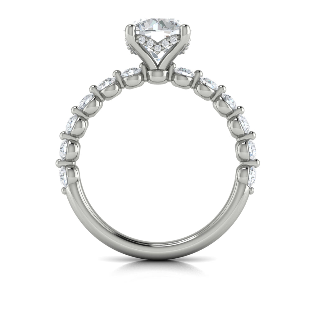 Vlora White Gold Bubble Diamond Engagement Ring Mounting