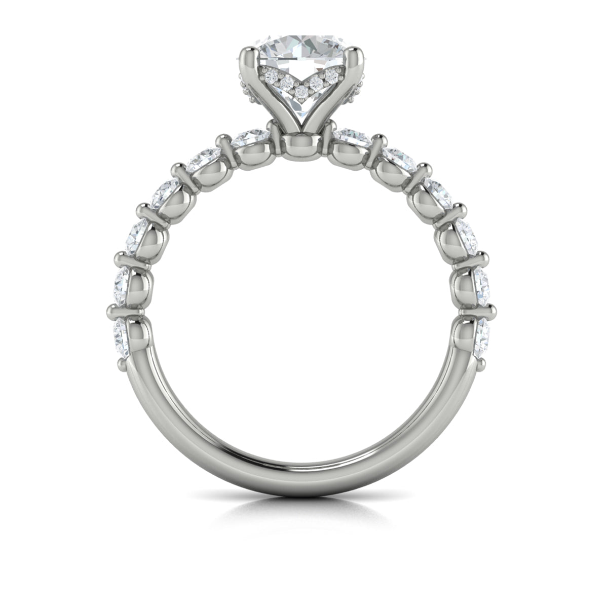 Vlora White Gold Bubble Diamond Engagement Ring Mounting