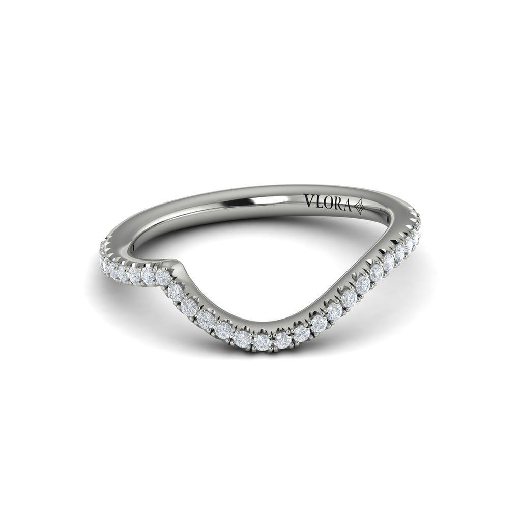 Vlora White Gold Diamond Contour Wedding Band