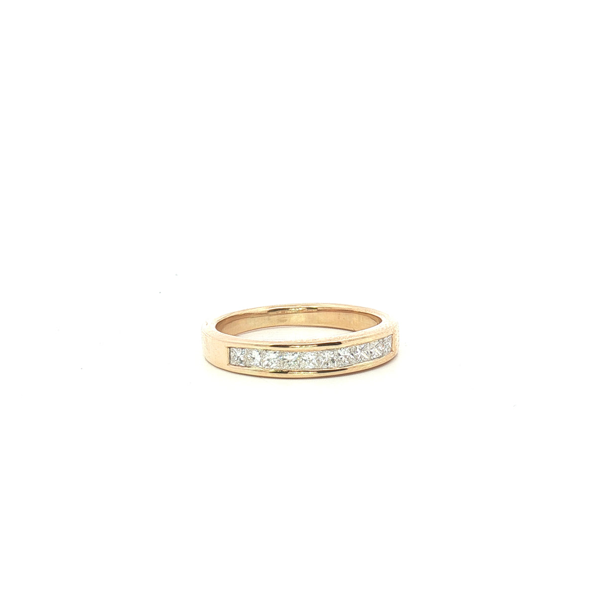 Estate Yellow Gold Channel Set Princess Diamond Ring