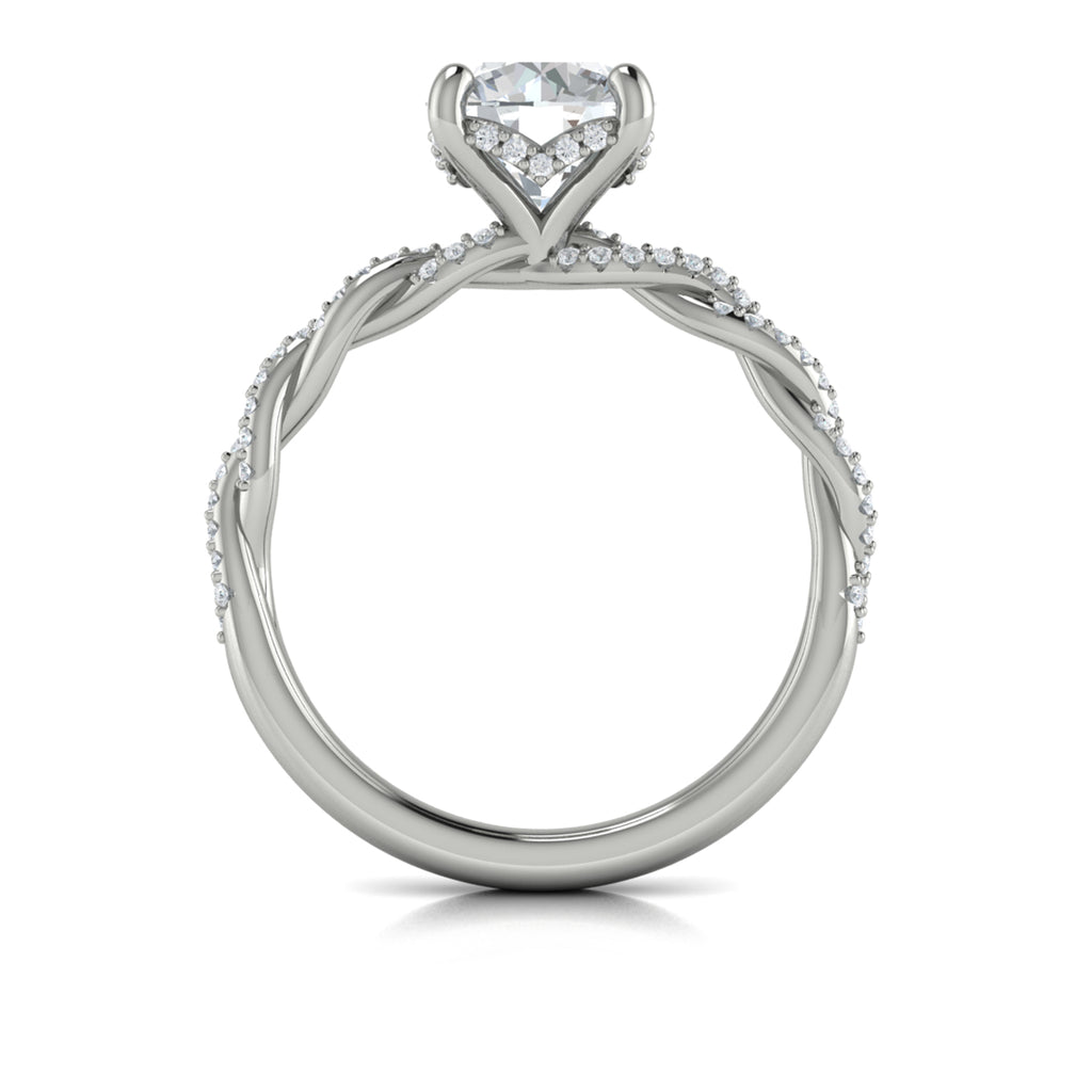 Vlora White Gold Diamond Twist Engagement Ring Mounting