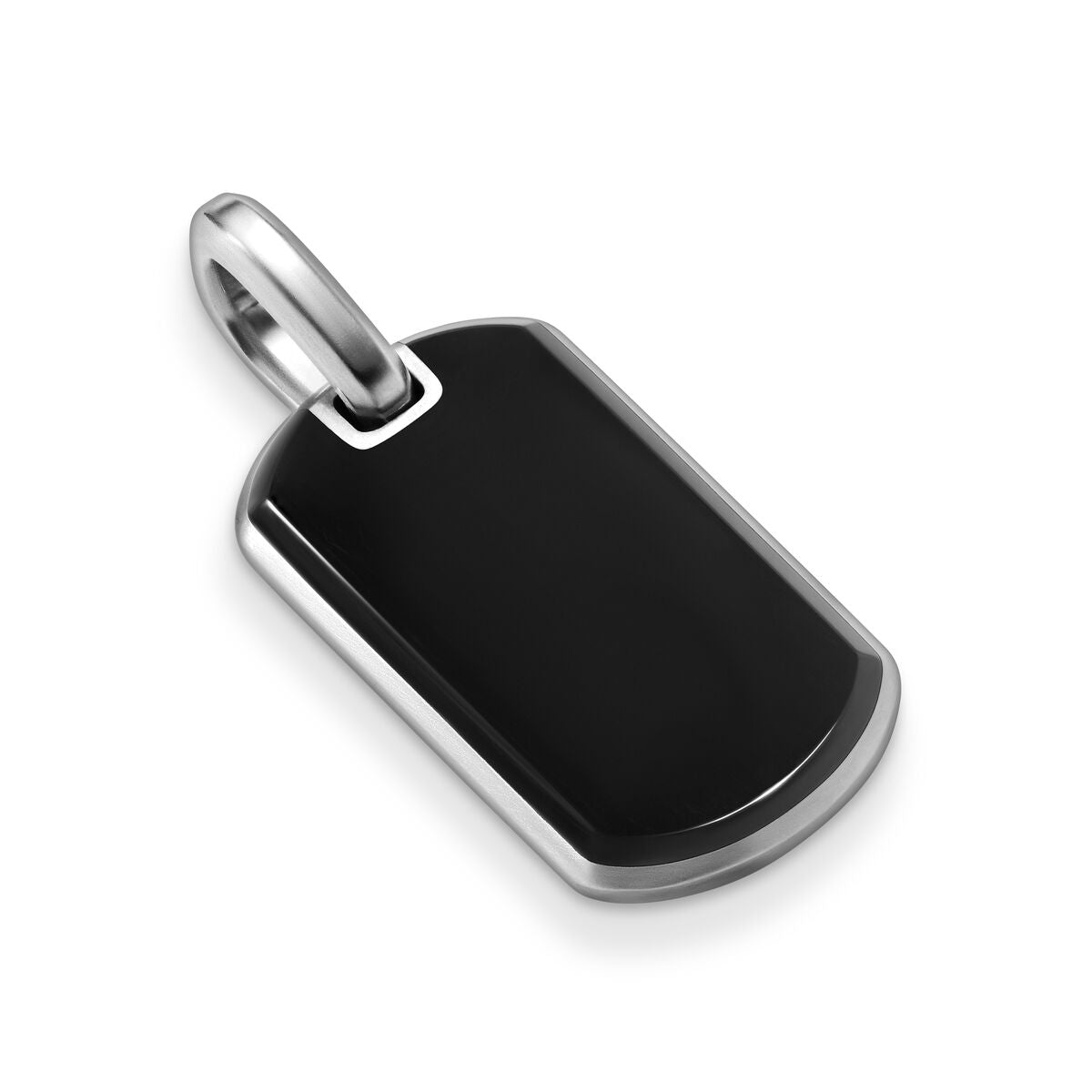 David Yurman Sterling Silver Black Onyx Tag Amulet Enhancer