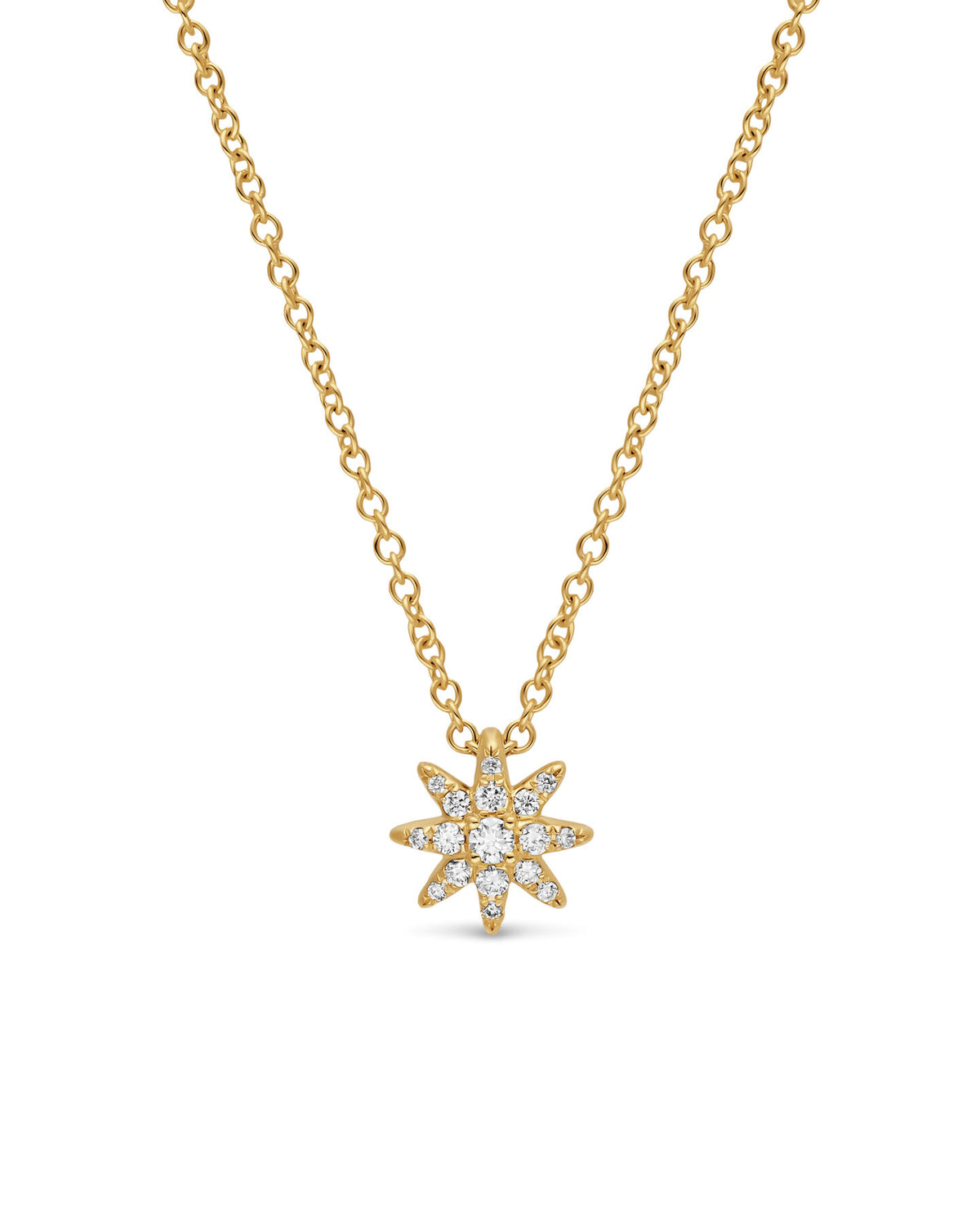 David Yurman Gold Petite Starburst Diamond Station Necklace