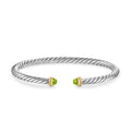 David Yurman Sterling Silver and Yellow Gold Cable Flex Peridot Bracelet