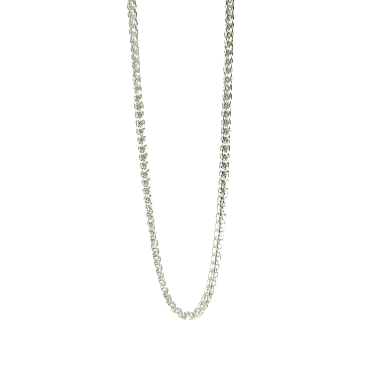 Estate Simon G White Gold Square Wheat Chain