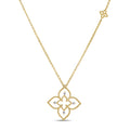 Roberto Coin Yellow Gold Small Princess Flower Open Frame Necklace