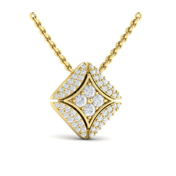 Diamond Vlora Star with Channel Set Diamond Cluster Pendant Necklace
