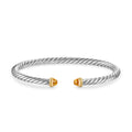 David Yurman Sterling Silver and Yellow Gold Citrine Cable Flex Bracelet