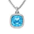 David Yurman Sterling Silver Albion Blue Topaz Enhancer with Diamonds