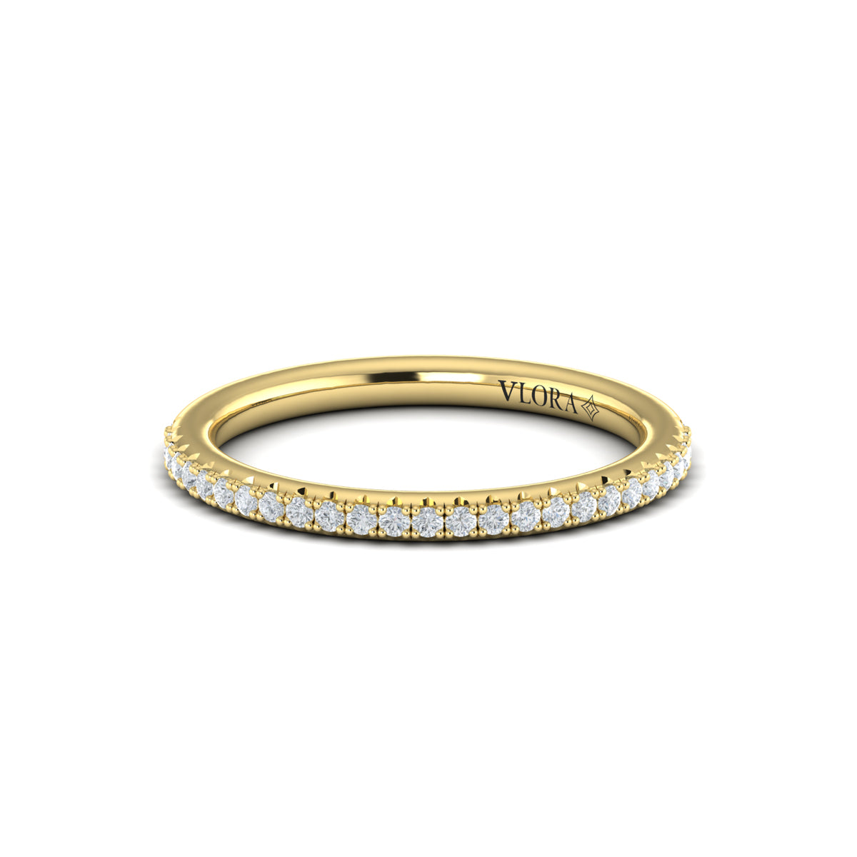 Vlora Yellow Gold Petite Diamond Wedding Band