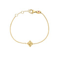 Roberto Coin Yellow Gold Arabesque Small Diamond Flower Bracelet