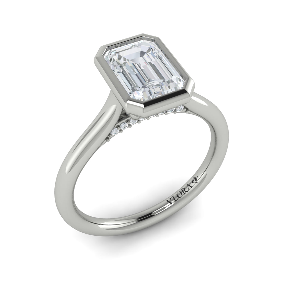 Vlora Diamond Cathedral Engagement Ring Mounting