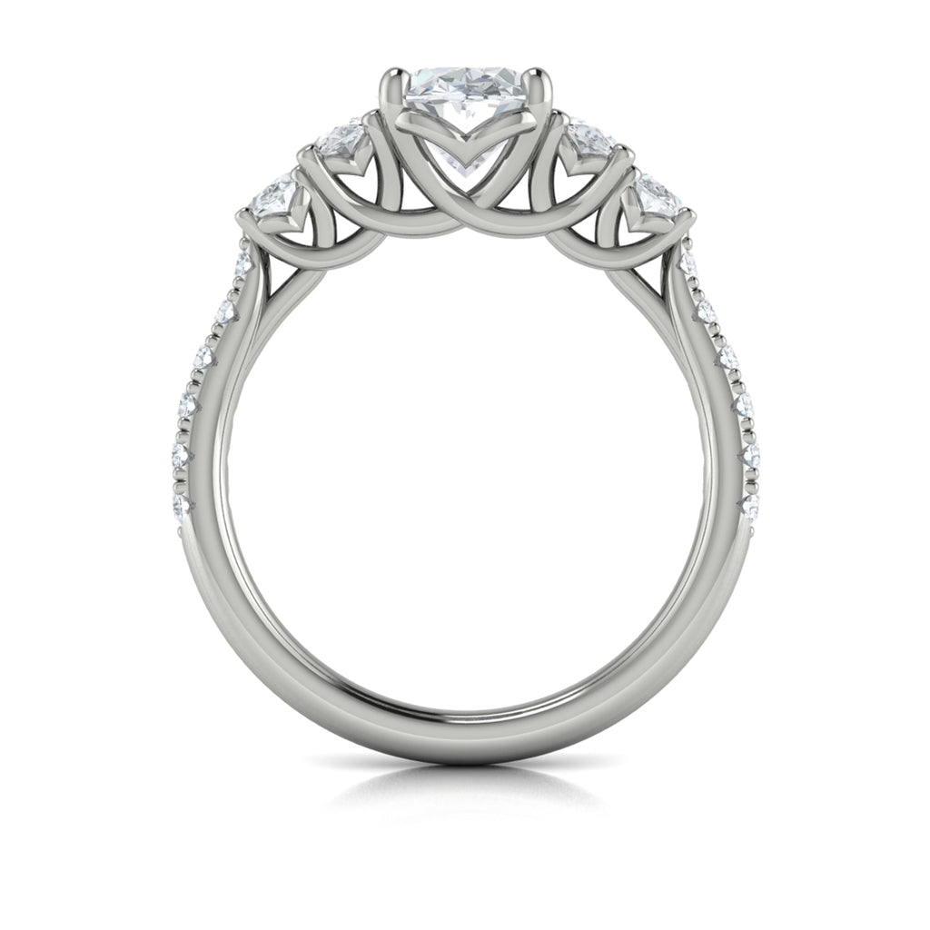 Vlora White Gold Diamond Side Stone Engagement Ring Mounting