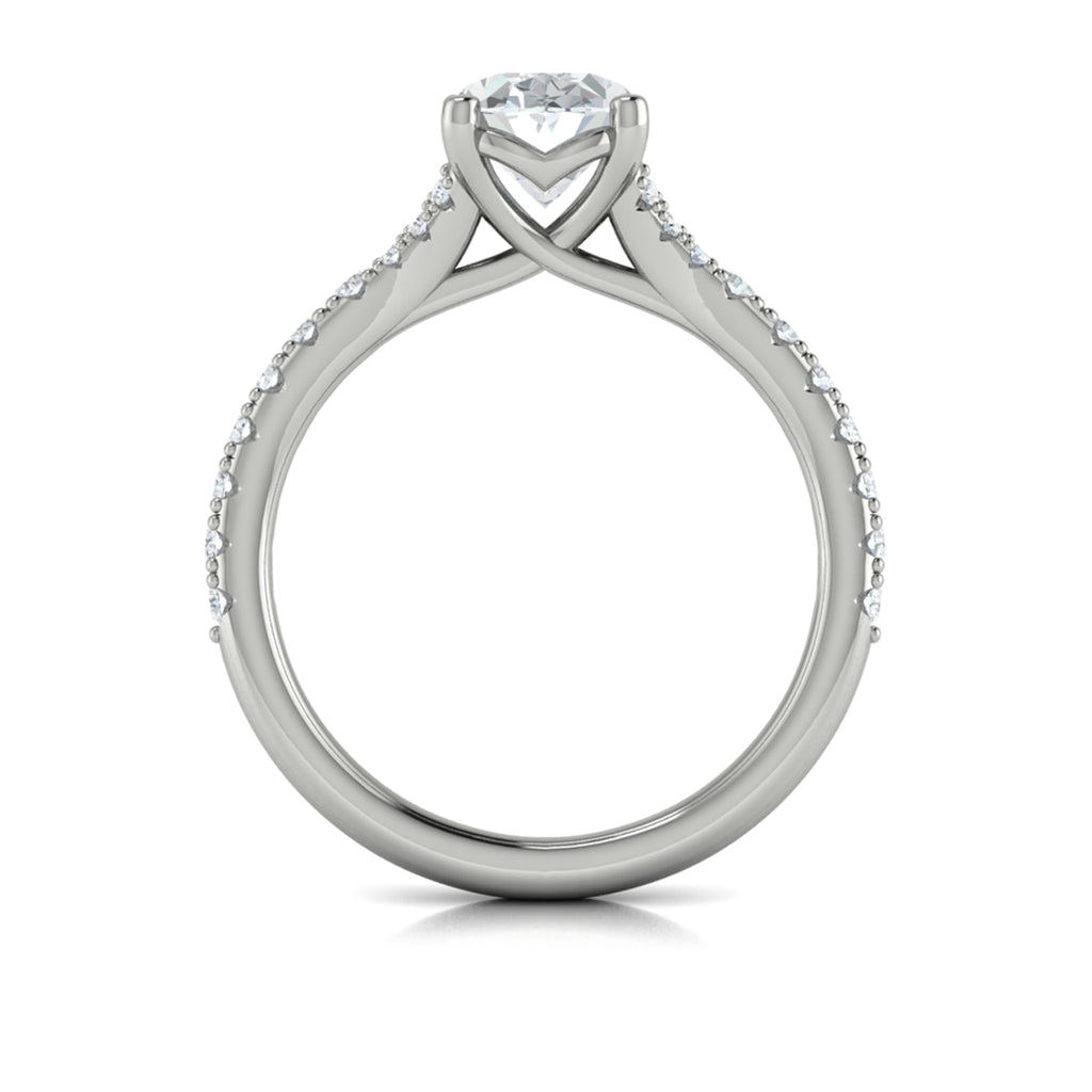 Vlora Diamond Split Shank Cathedral Engagement Ring