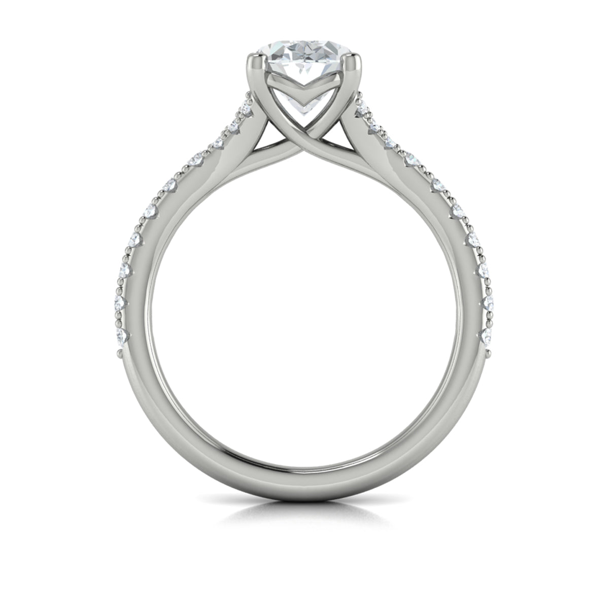 Vlora Diamond Split Shank Cathedral Engagement Ring