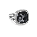 David Yurman Sterling Silver Albion Black Onyx Ring with Diamonds