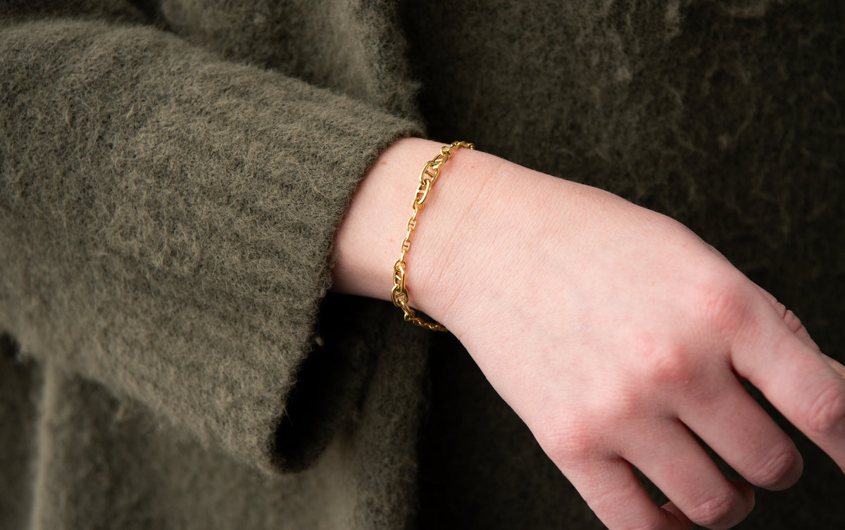 Yellow Gold-Plated Anchor Link Bracelet