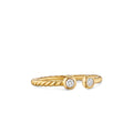David Yurman Yellow Gold Petite Modern Renaissance Open Round Diamond Ring