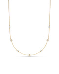 David Yurman Gold Petite Starburst Diamond Pearl Necklace