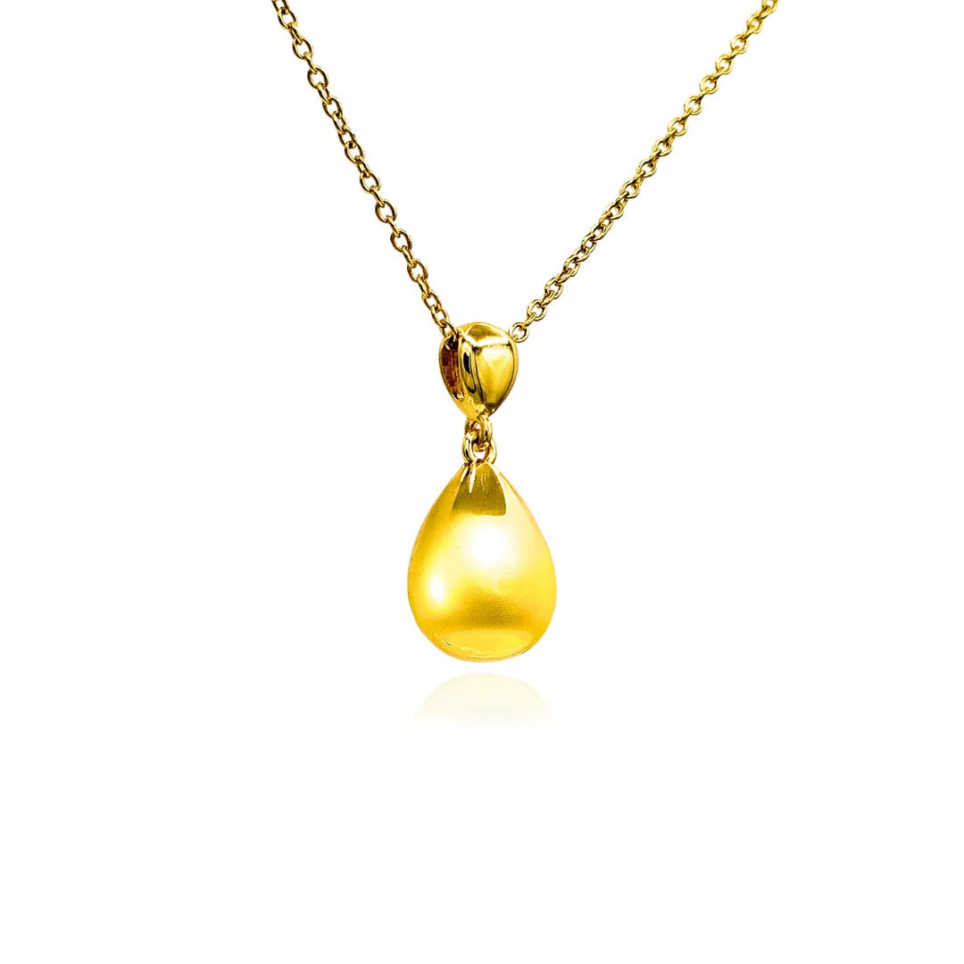 Gold Plated Double Pear Pendant Necklace