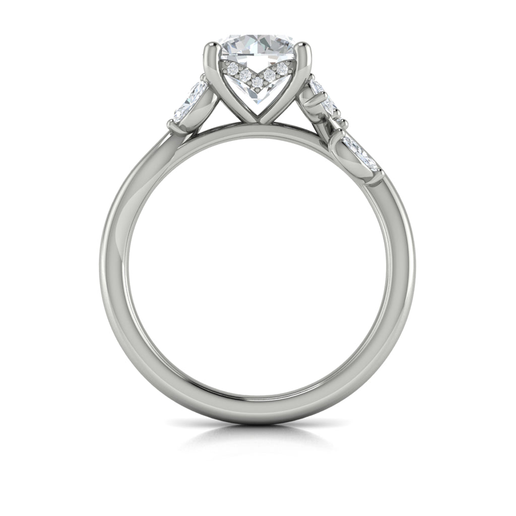 Vlora White Gold Diamond Vine Engagement Ring Mounting