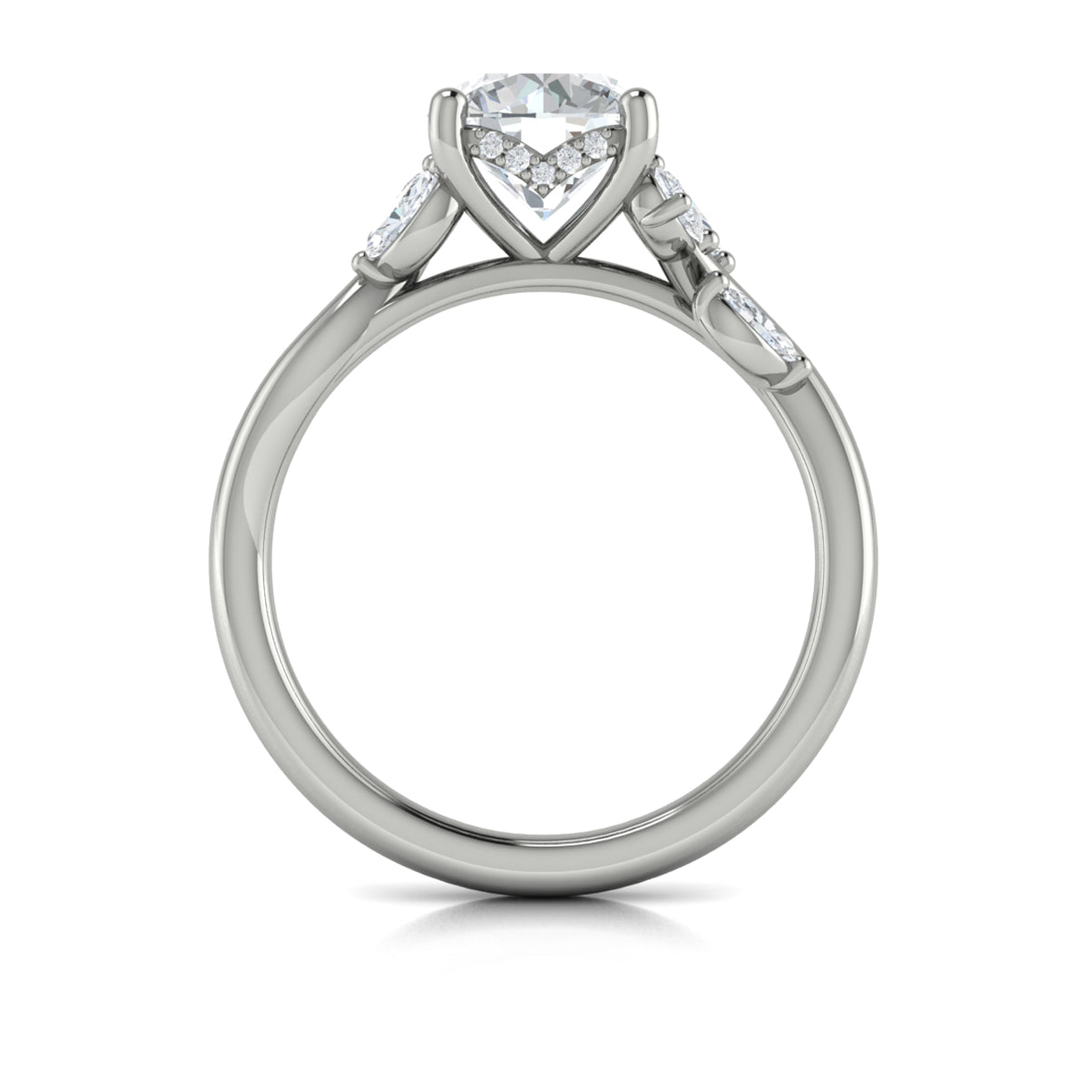 Vlora White Gold Diamond Vine Engagement Ring Mounting