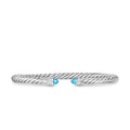 David Yurman Sterling Silver Cable Flex Blue Topaz Bracelet with Diamonds