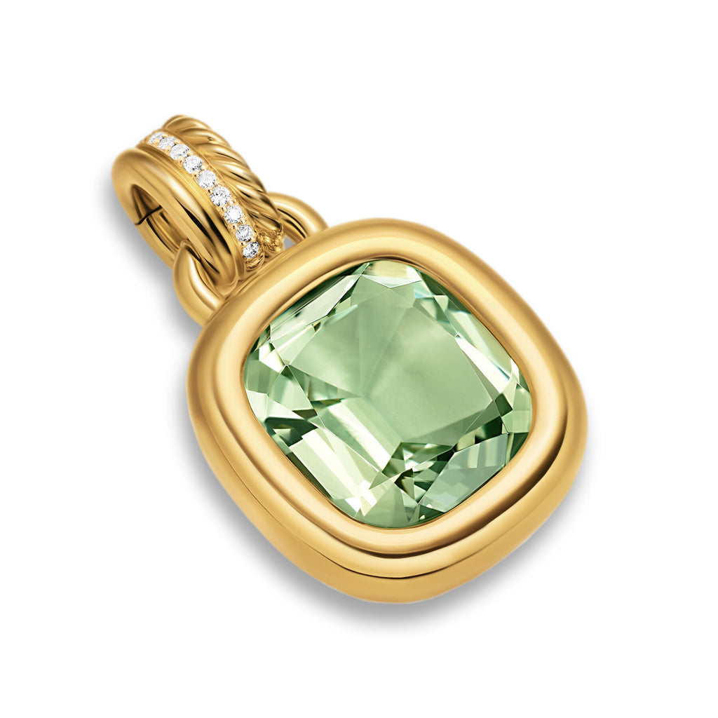 Daivd Yurman Yellow Gold 13 mm Mercer Prasiolite Amulet Enhancer