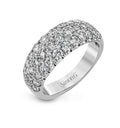 Simon G White Gold Three Row Diamond Fashion Ring