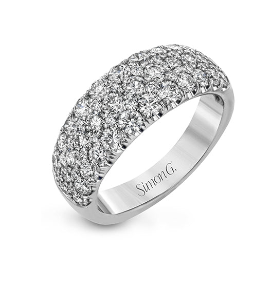 Simon G White Gold Three Row Diamond Fashion Ring
