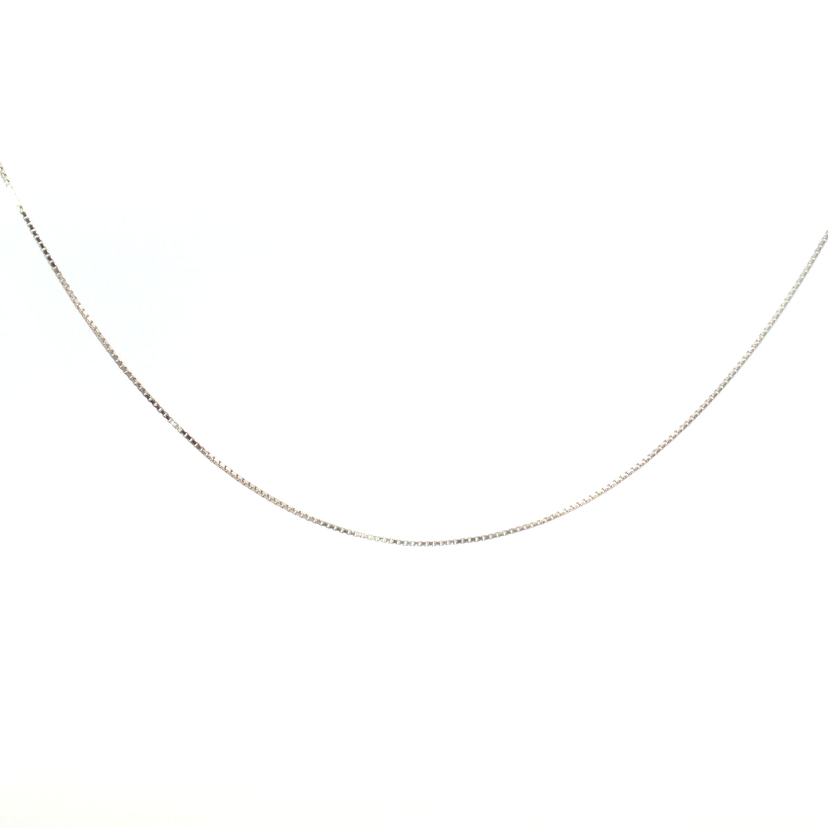 Estate White Gold Thin Box Chain 18 Inches